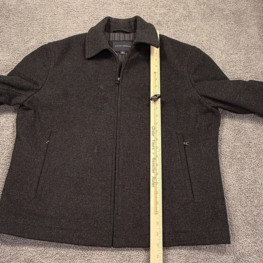 Banana Republic‎ Jacket Mens Extra Large Charcoal Wool Cashmere Blend Zip Lined